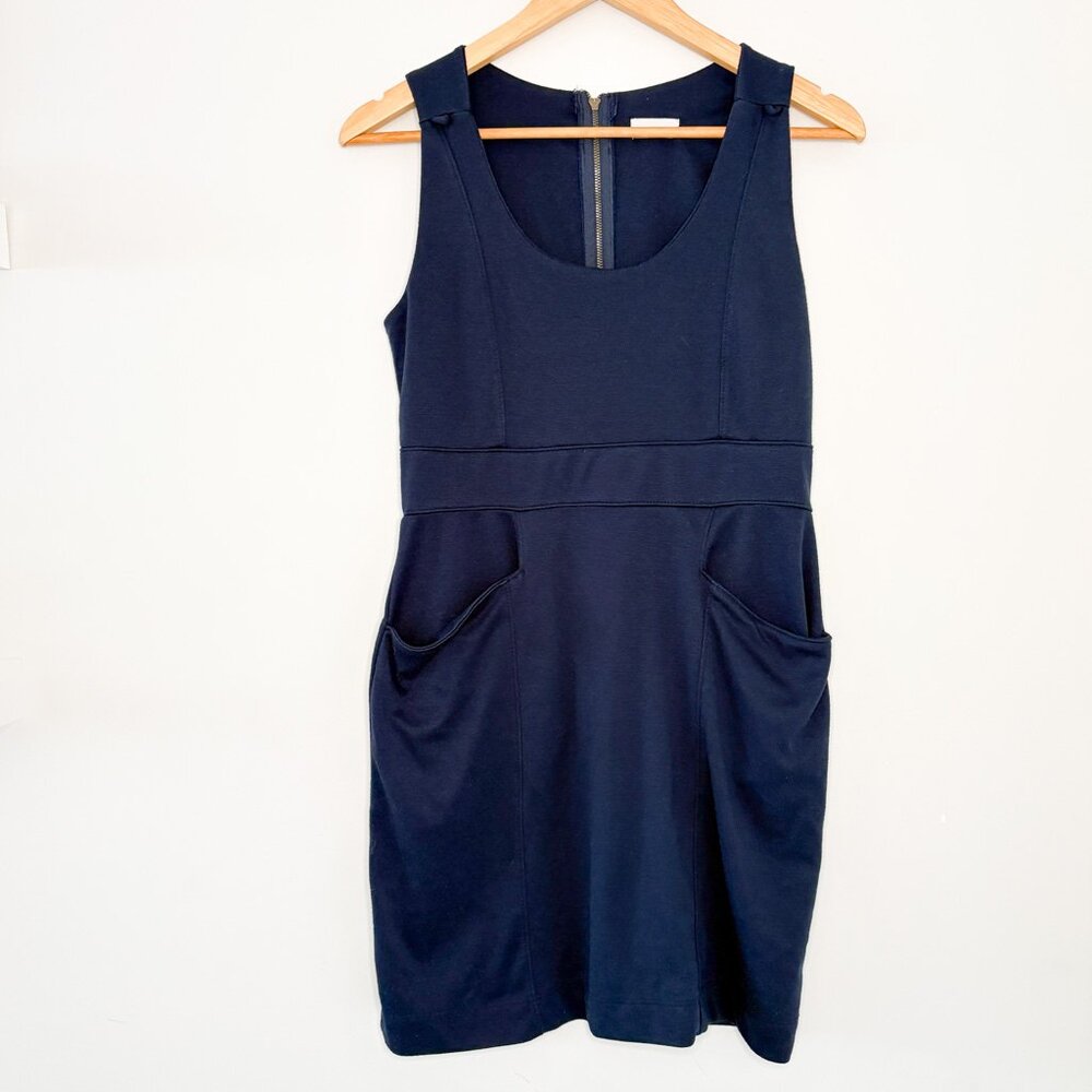 Monteau Navy Knee-Length Dress with Back Zipper –‎ Size Medium, Made in USA